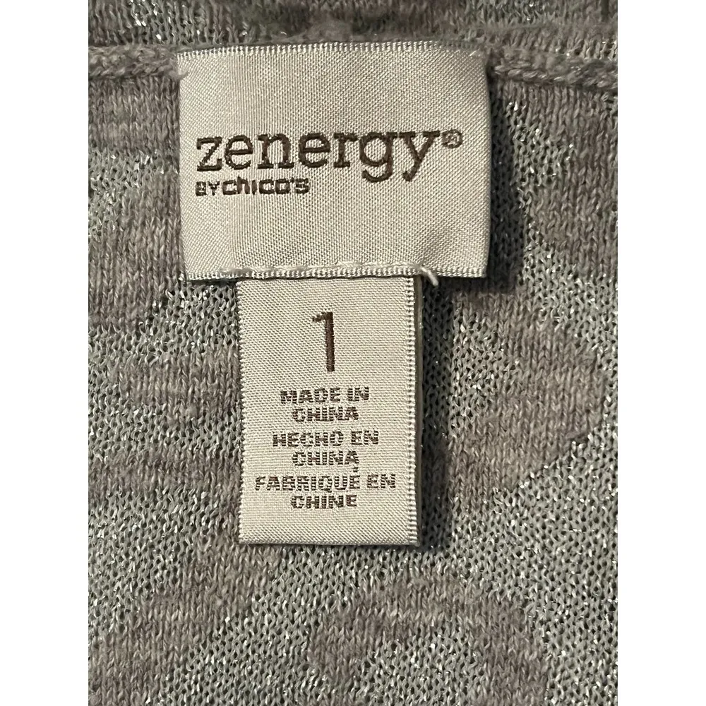 Zenergy by Chico's Women's Gray Silver Sparkle V - Image 4