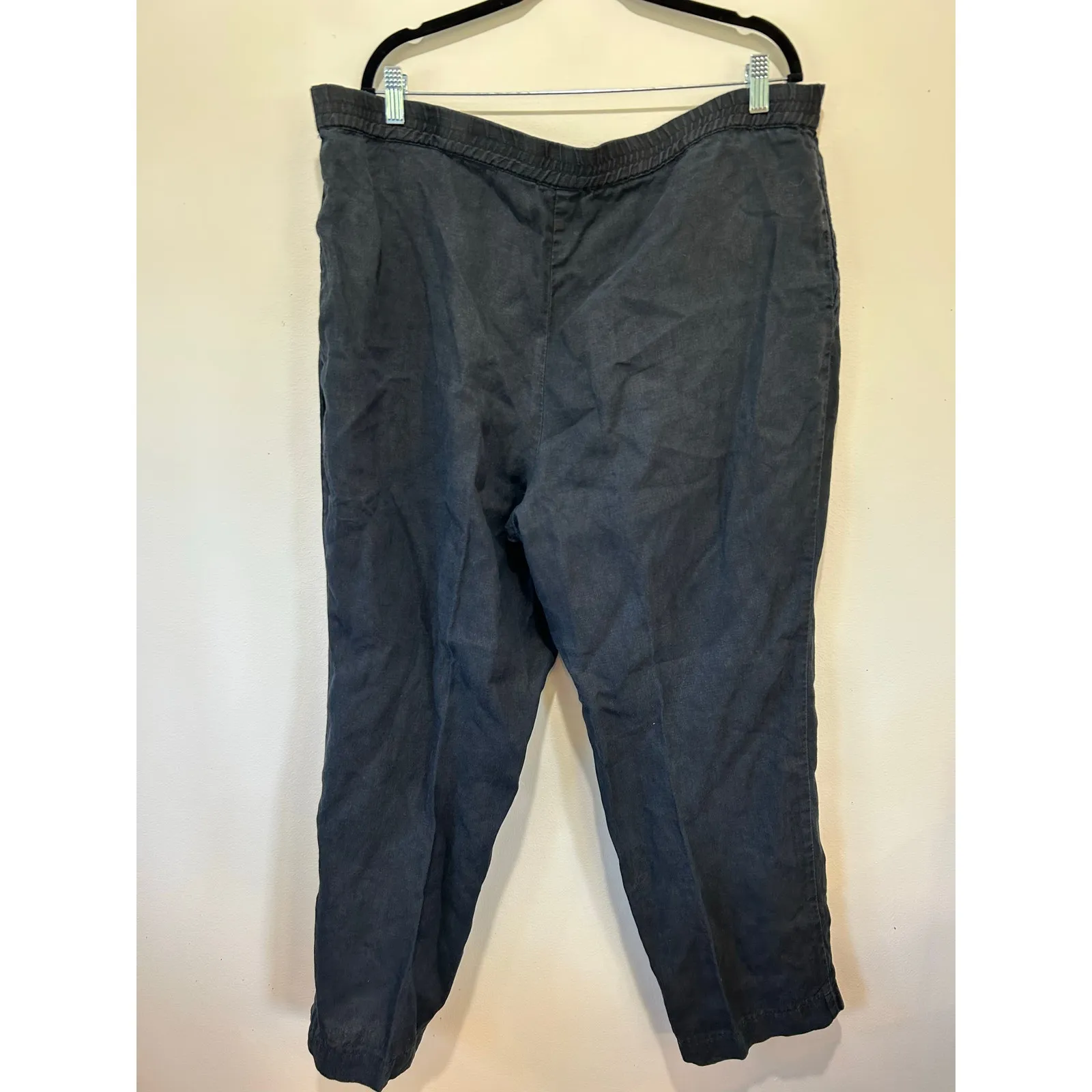 J. Jill black linen pants size 1X wide leg elastic waistband - Image 4