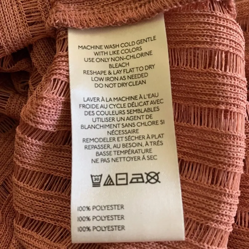 By Anthropologie Sheer Striped Blouse Top plus XXL 2X NEW BOHO rose long sleeve - Image 8