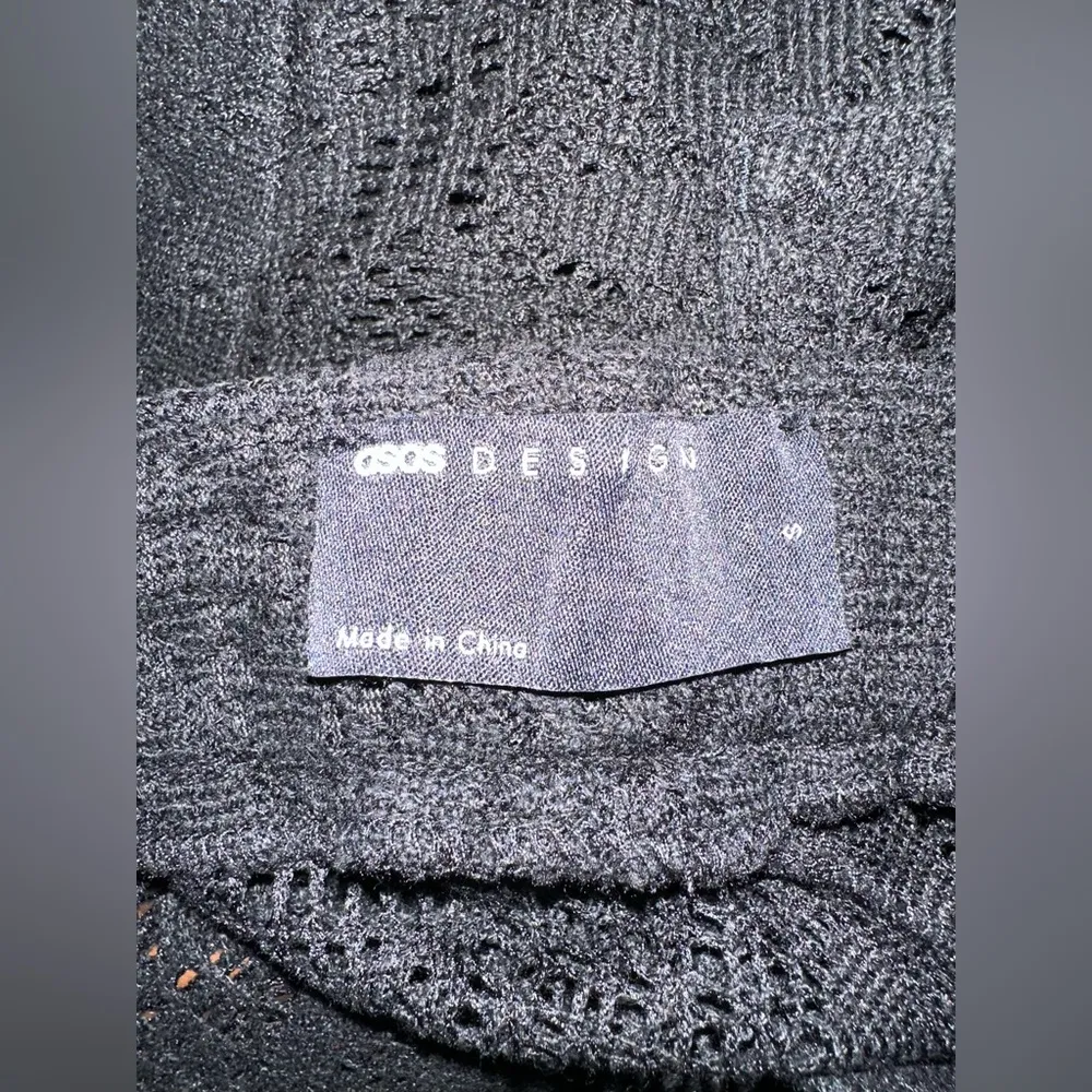 ASOS black crochet pants, elastic waist, side pockets, back pockets, pull on - Image 5