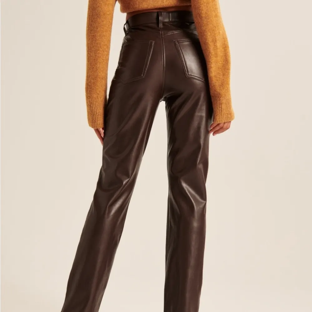 Abercrombie & Fitch Brown Vegan Leather 90s Straight Ultra High Rise 25S - Image 2