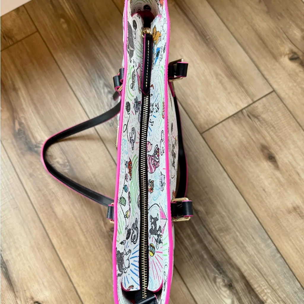 Dooney & Bourke Disney Cats Large Tote | NWOT | Hot Pink Lining | Zip Pockets - Image 8