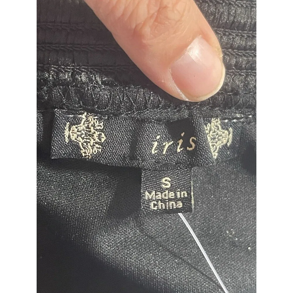 IRIS Womens Skirt Size Small Black Lace Midi Pencil Crochet Lined Modern Trendy - Image 10