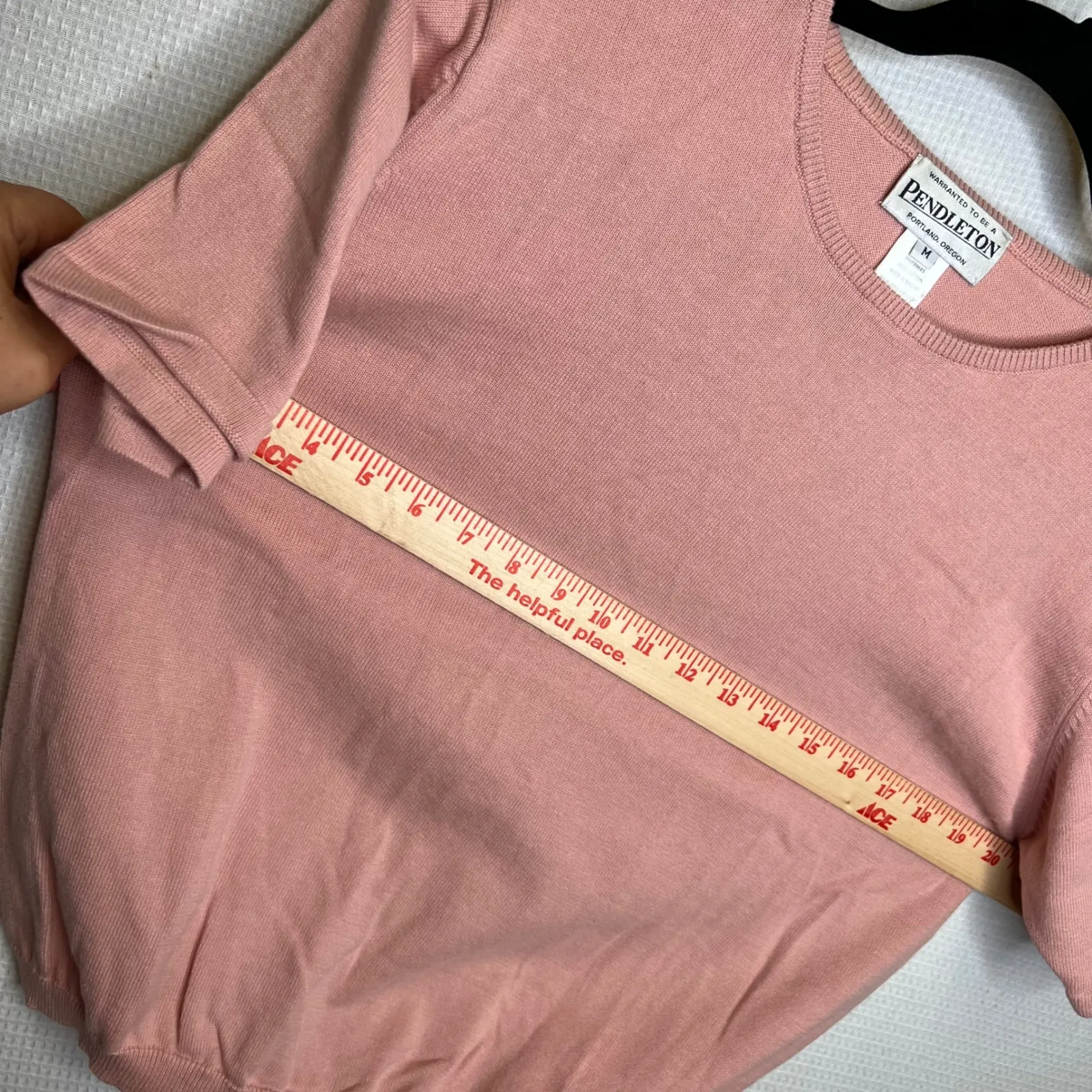 Pendleton Portland Oregon Womens Pink Cotton Knit‎ Short Sleeve Top Medium VTG - Image 6