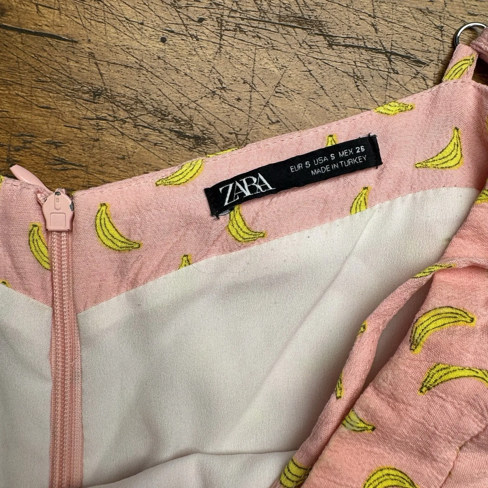 Zara Womens‎ Pink Bananas Spaghetti Straps Romper Size Small - Image 5