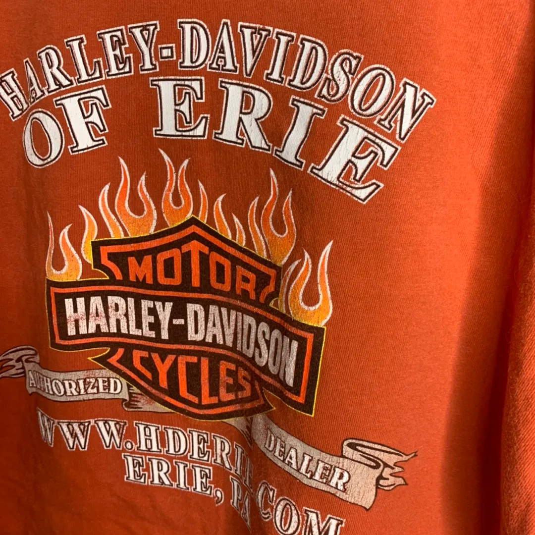 Harley Davidson Orange Graphic Tee - Image 5
