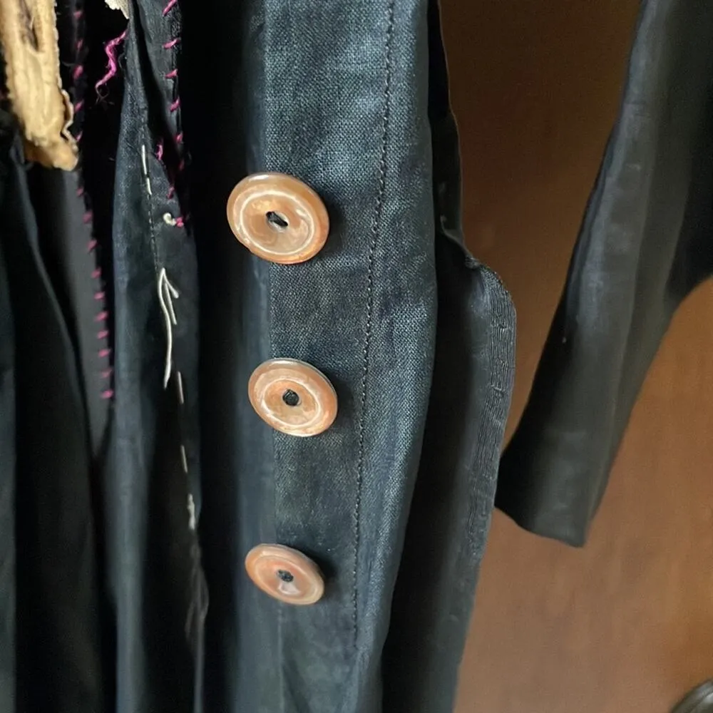 1890s black amber overdress Victorian Size XXS - Image 14