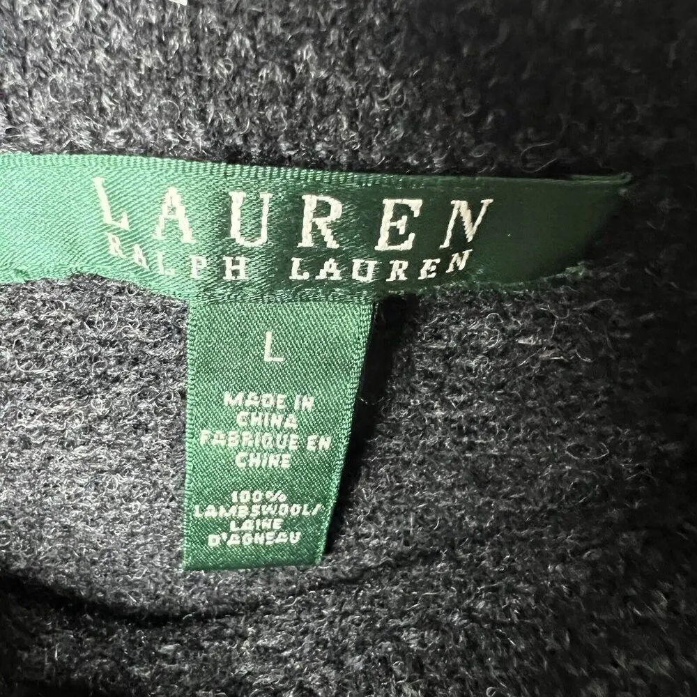 Lauren Ralph Lauren Petite Womens Lambswool Charcoal Pencil Knit‎ Skirt Large - Image 5