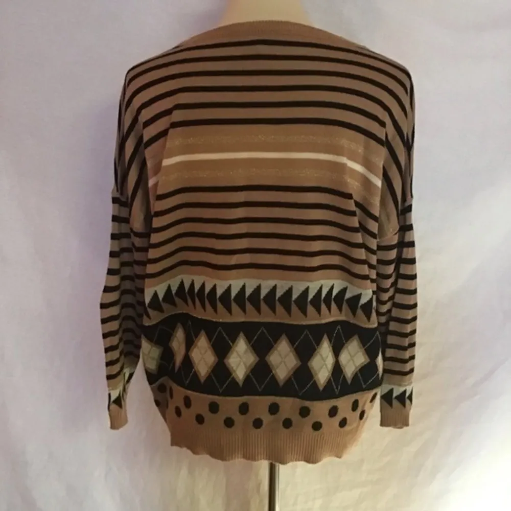 Moonlight Striped argyle sparkly oversized lightweight sweater - Image 9