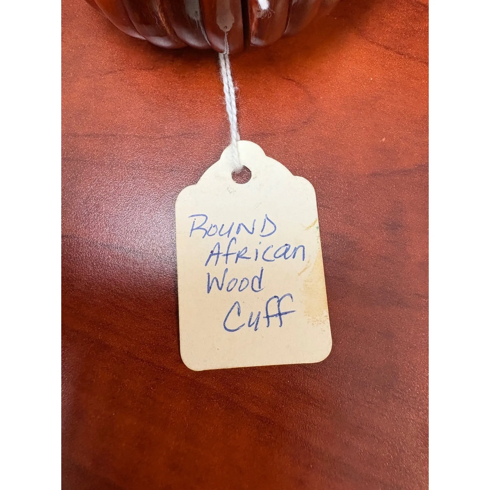 African Wood Cuff Bracelet Round Bangle Boho‎ Statement Jewelry Brown - Image 3