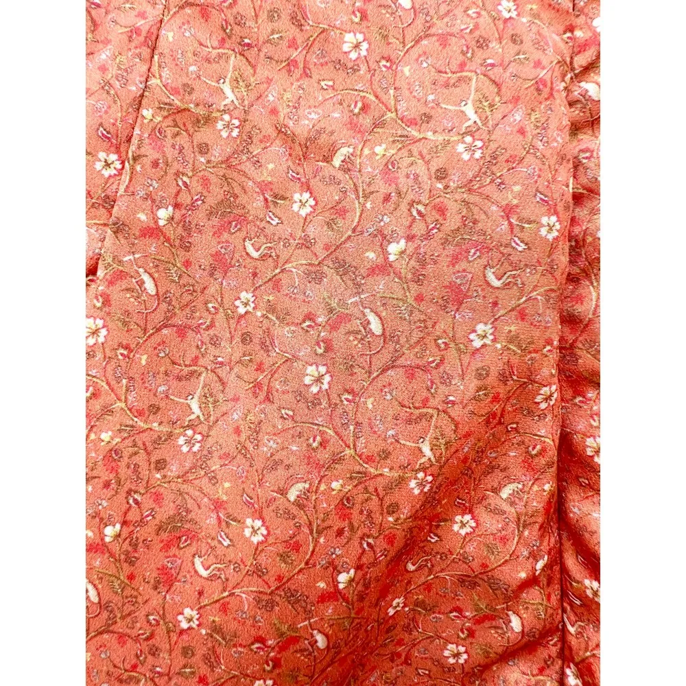 Krewe Du Q Wrap Tie Top & Pleated High Rise Shorts Floral Set Orange Women's XS - Image 9