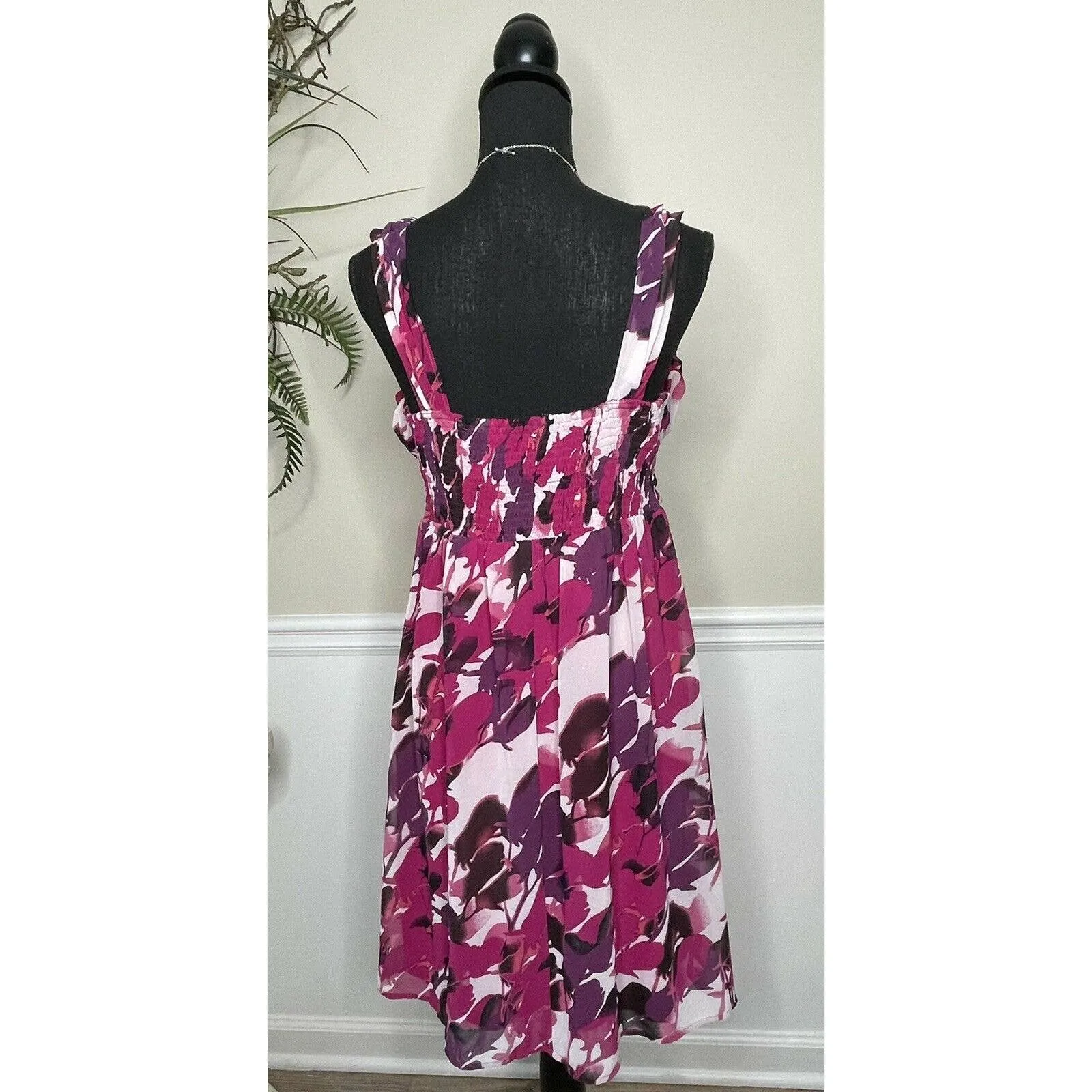 Jonathan Martin Dress Pink Purple White Floral Sundress Size 12 - Image 4
