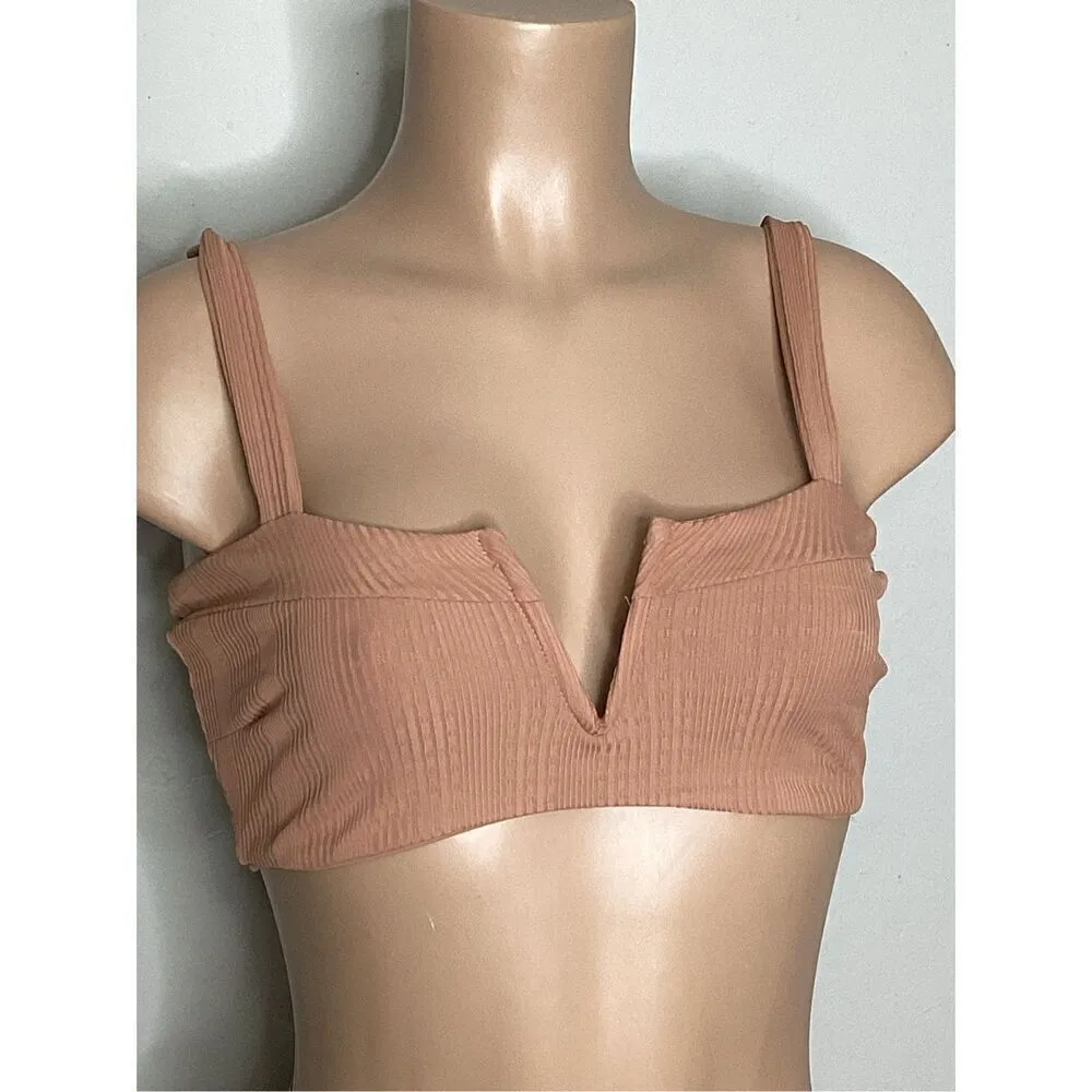 New. L*SPACE tan ribbed bikini. DD-top/M-bottom. Retails $198 - Image 6