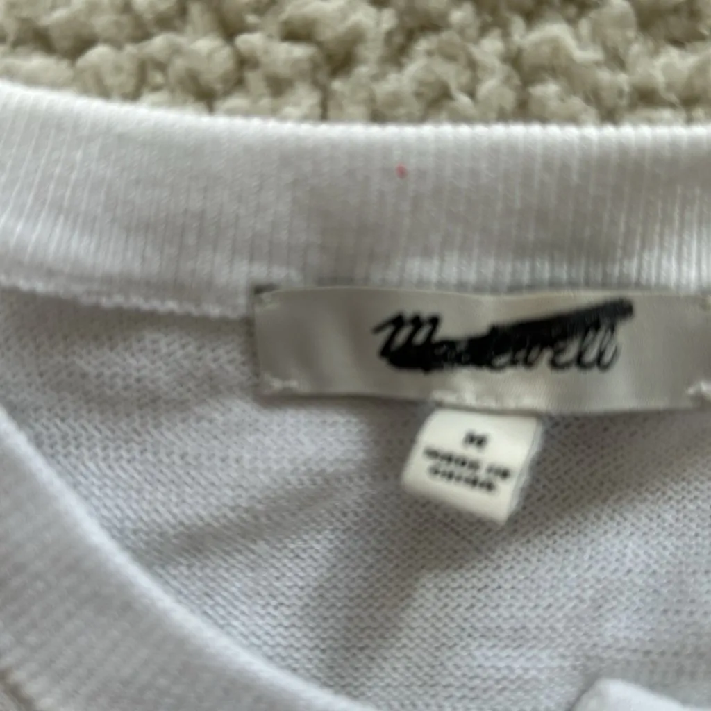 Madewell June Crew Neck Cotton Cardigan White Size M - Image 12