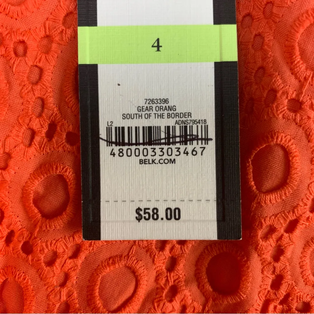 Crown & Ivy Orange Shorts with‎ Floral Texture - Image 7