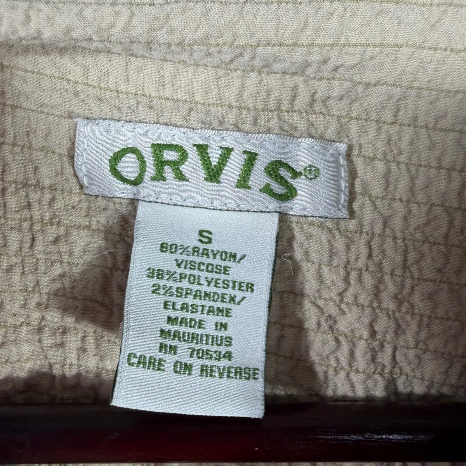Orvis  Lightweight Textured Zip Jacket Beige Drawstring Waist Neutral Basic S - Image 2