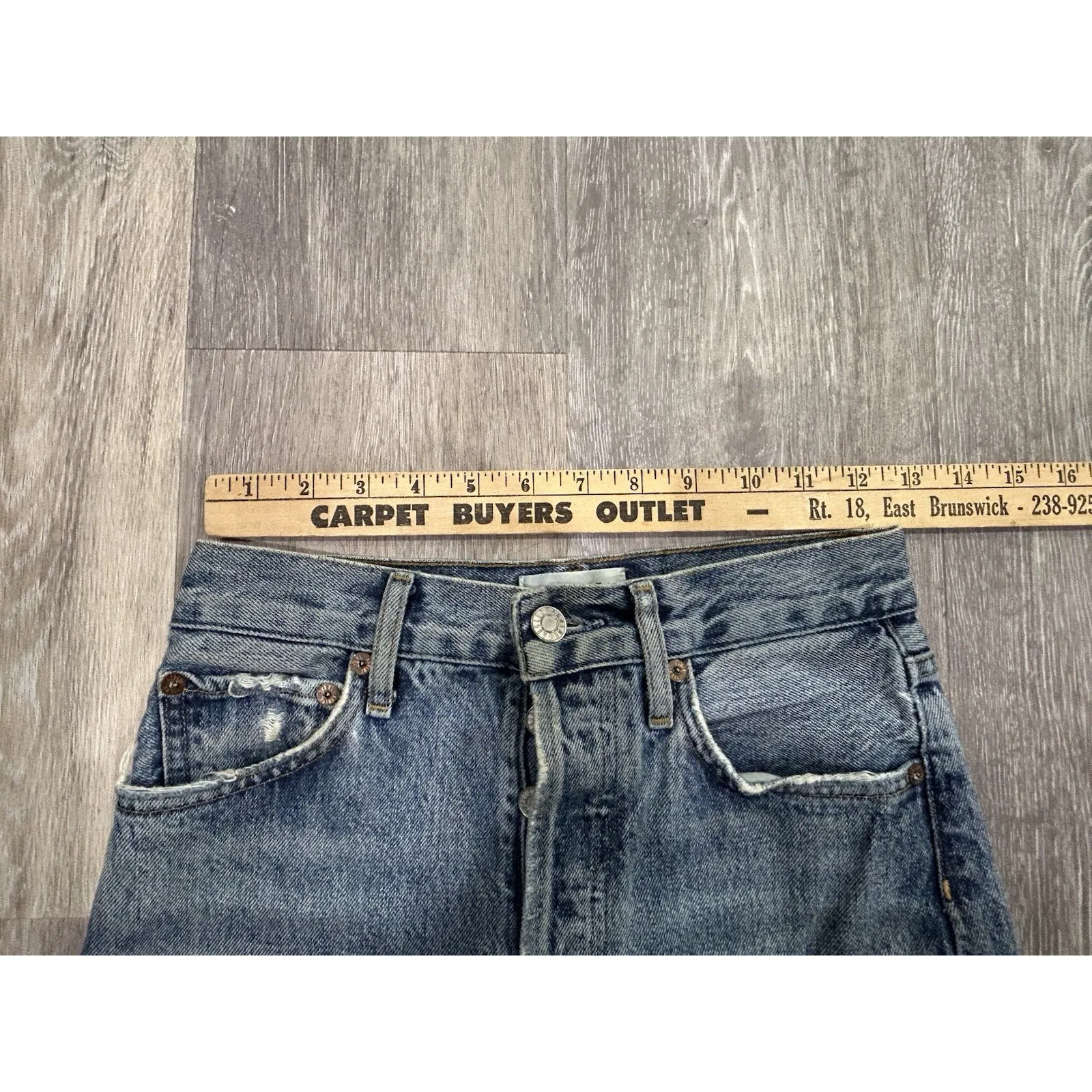 Agolde 90s Pinch Waist Distressed Ripped Straight Leg Fit Jeans Size 23 23x28 - Image 5