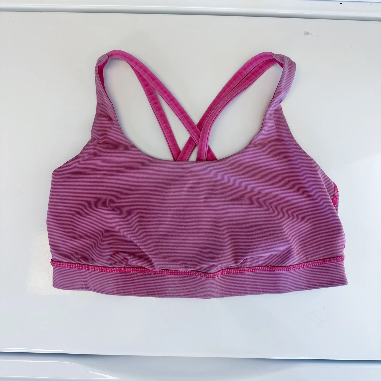 Lululemon | Energy Athletic Sports Bra Wee Stripe Jewelled‎ Magenta Size 8 - Image 4