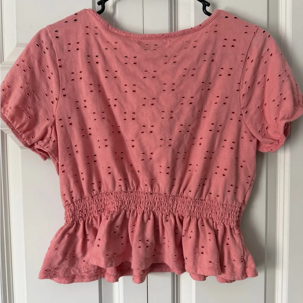 Arizona Jean Company Coral Eyelet Blouse - Image 3