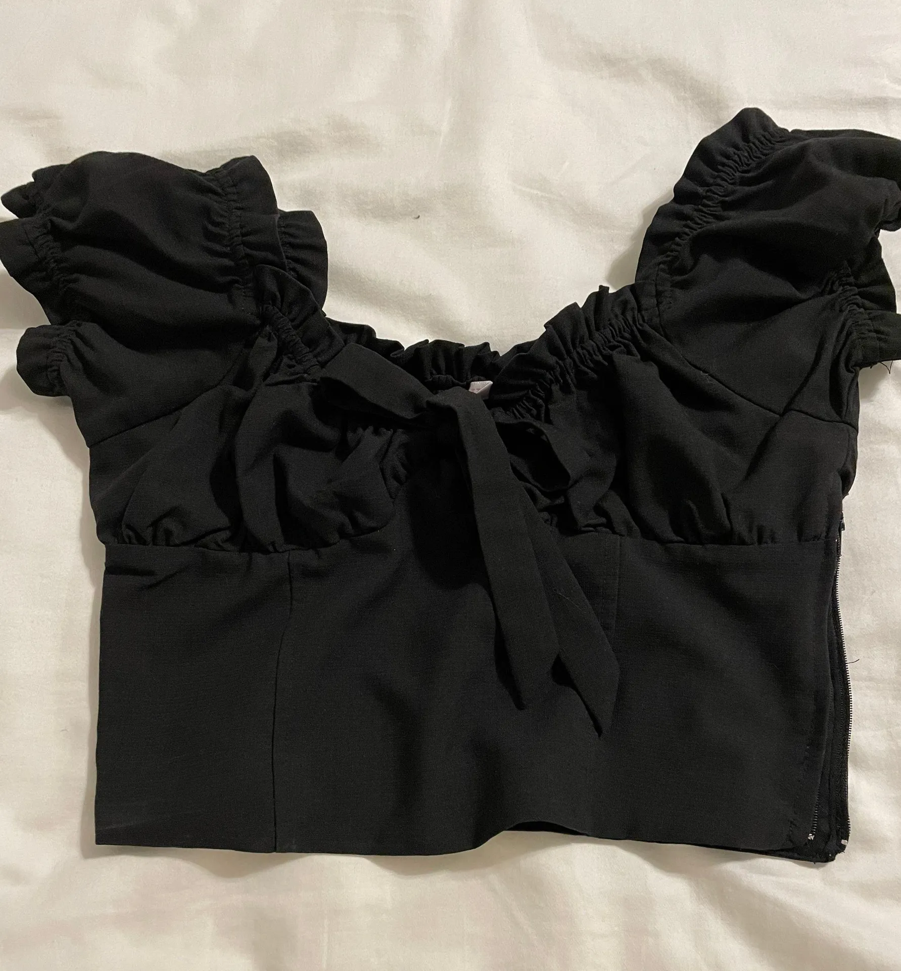 Lottie Moss Lottie Miss Tie Front Crop Top - Image 2