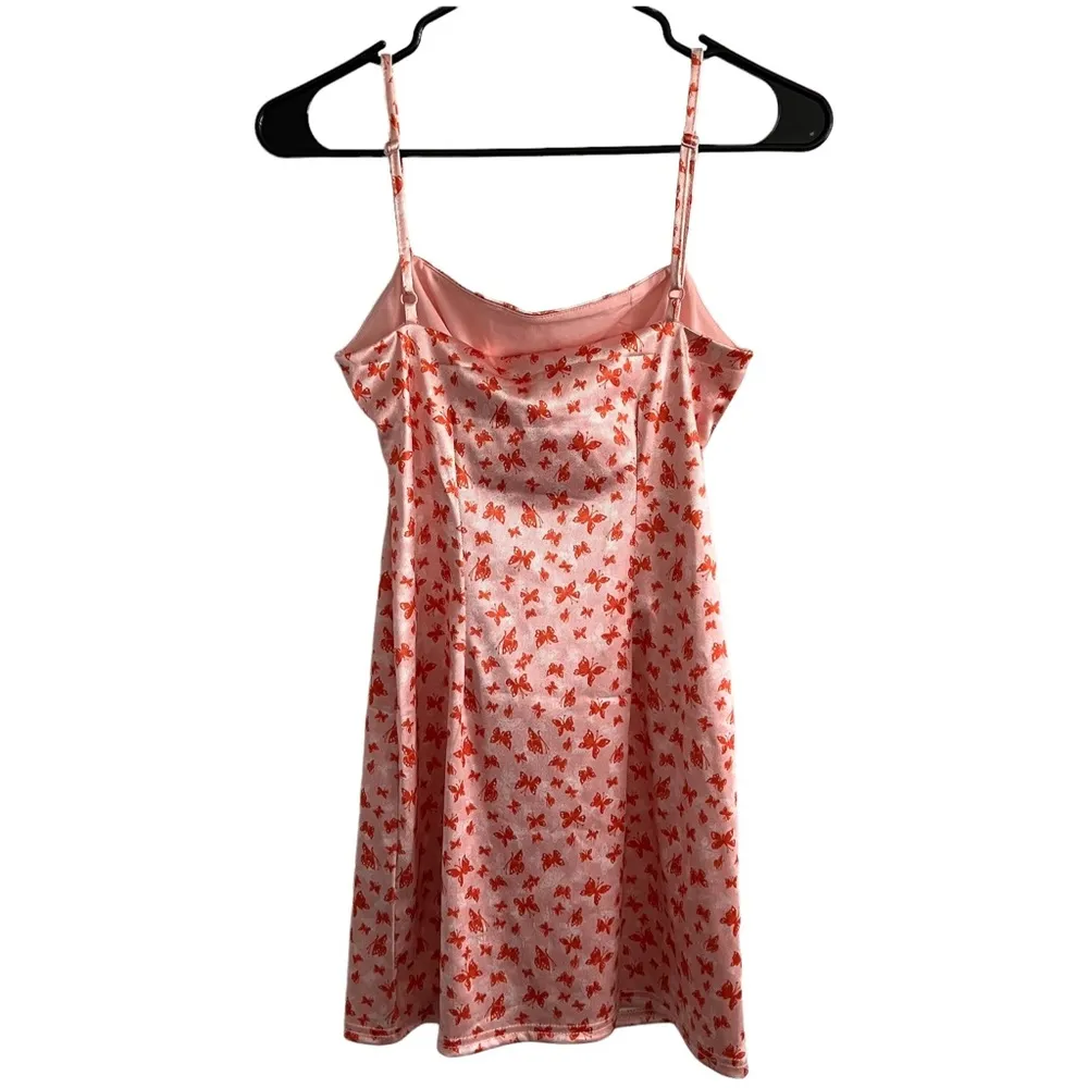 Urban Outfitters Pink Sleeveless Butterfly Mini Slip Dress Small Women’s GUC - Image 3