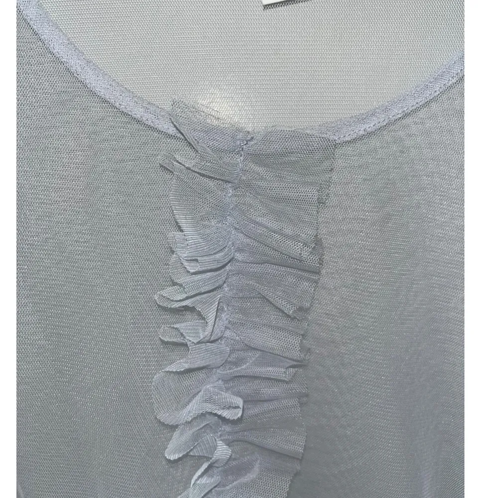 Monki Light Dusty Blue Mesh Top - Size Large - Image 6