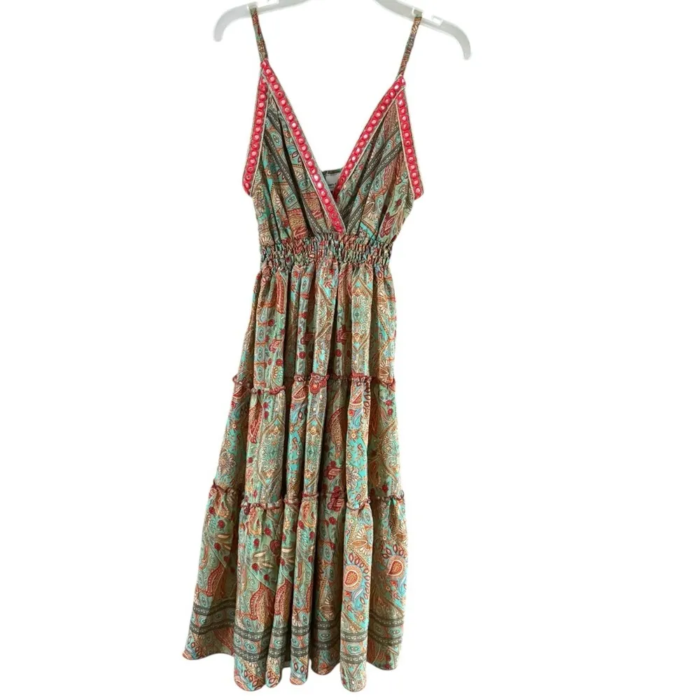 IAMGIA Paisley Mini Dress Green and Red - Image 8