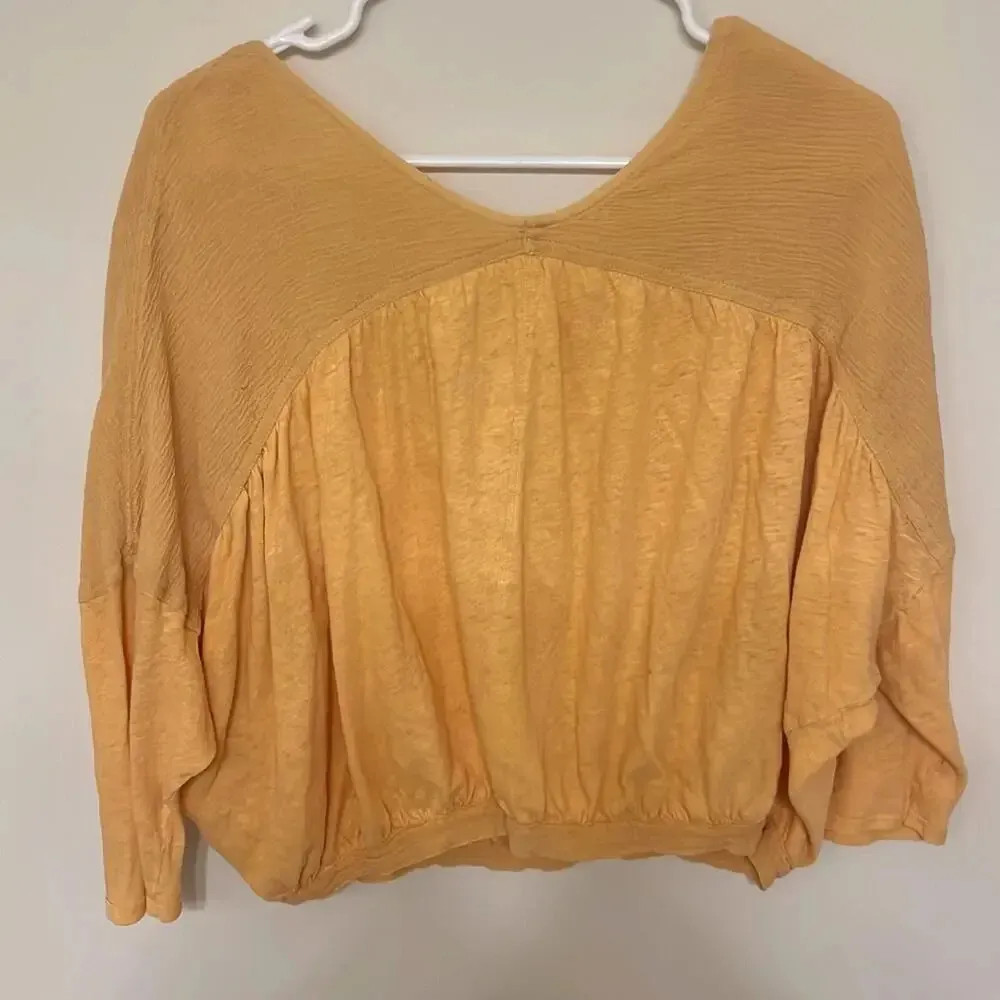 orange open cut out front free people top long sleeve - Image 5