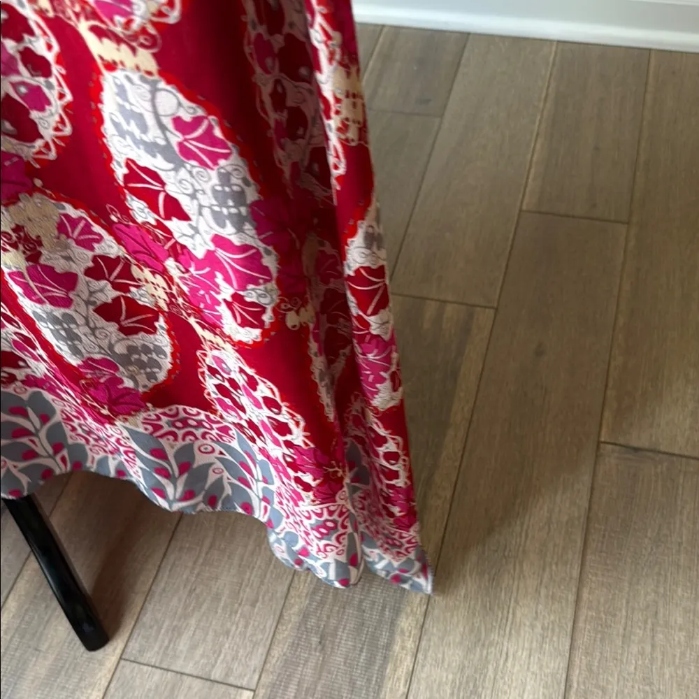 Chelsea & Violet Red Plunge Neckline Sundress with Bishop Sleeves - Image 6