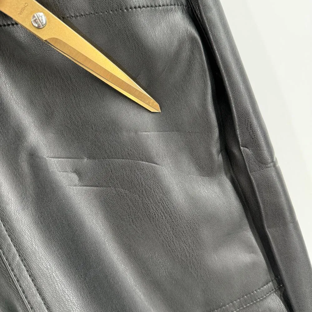 Pistola Pants SZ 24W Tammy High Waist Button Fly Black Faux Leather Trousers NWT - Image 6