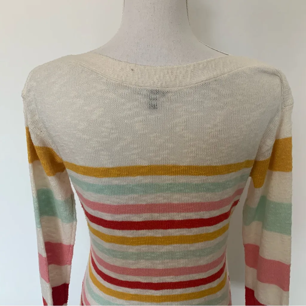 Talbots Fun Multicolor Striped Boatneck Sweater Size XS - Image 9