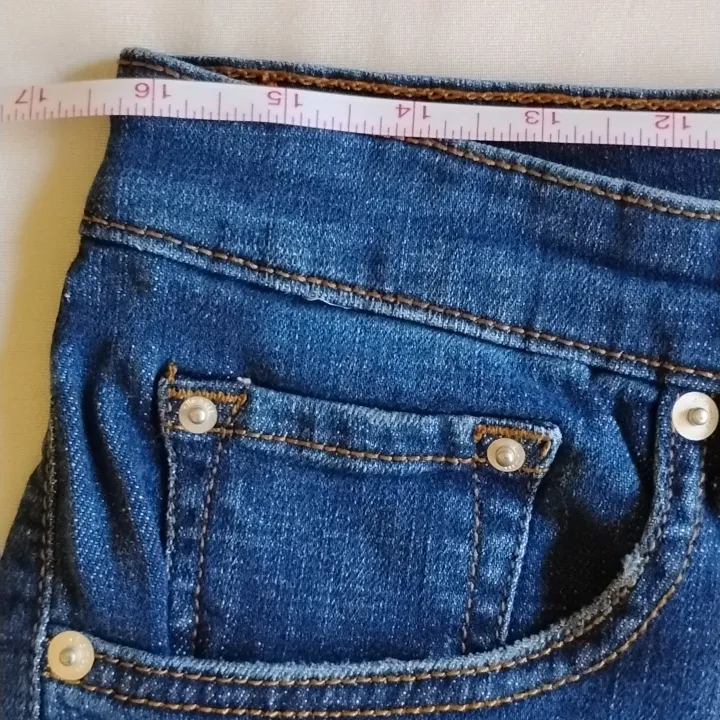 NWT Ella Moss High Rise Slim Straight Ankle Jeans 12/31 Medium Wash Destroyed - Image 6