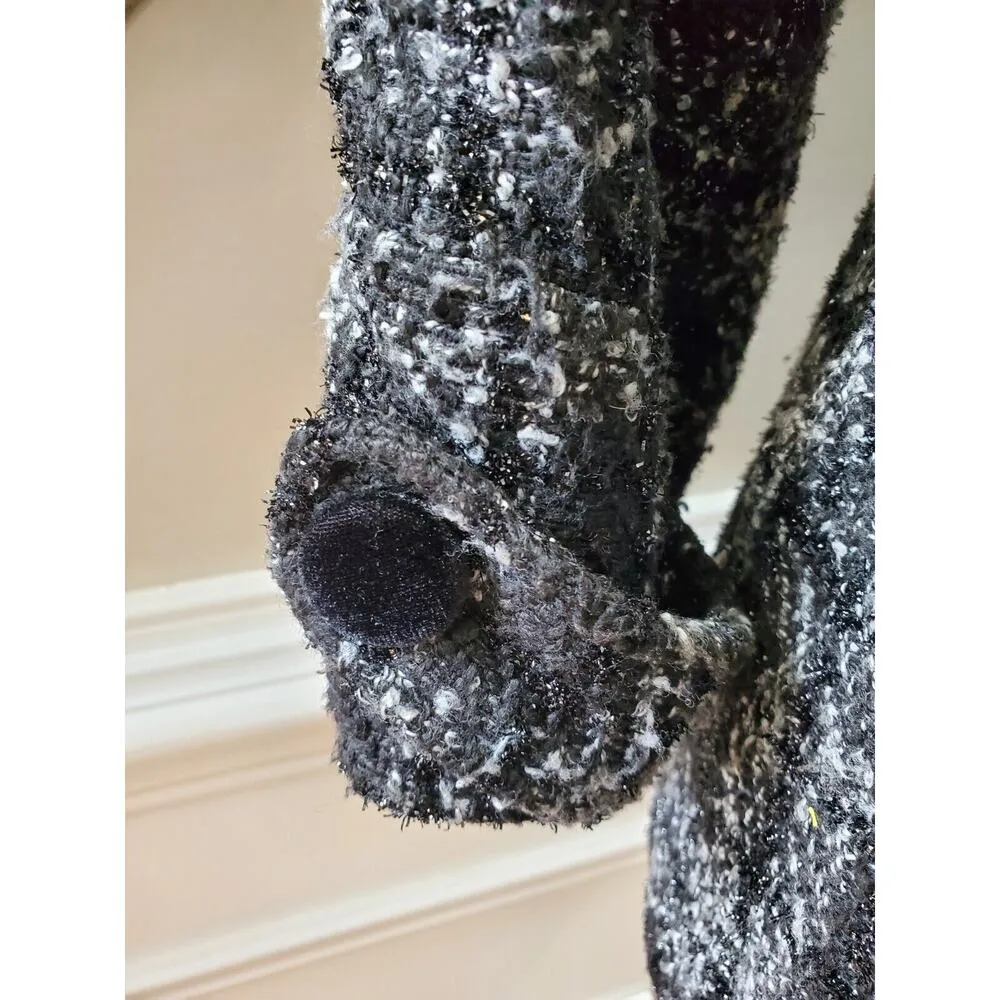 Davi Antte Women's Gray & White Plaid Long Sleeve Buttons Front Jacket Coat XL - Image 11