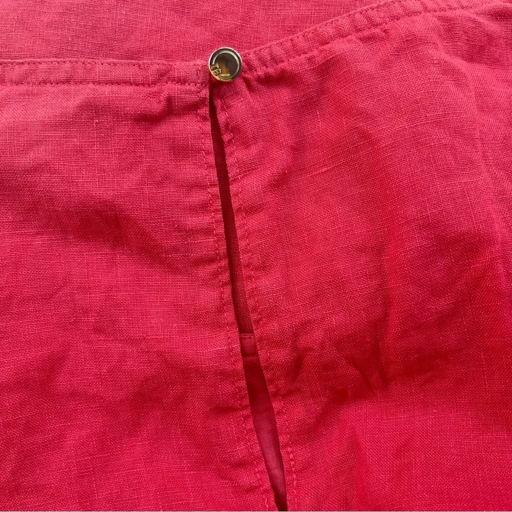 Tommy Bahama 100% Linen Pink Short Sleeve Dress w Pockets Size M Raw Hem - Image 6