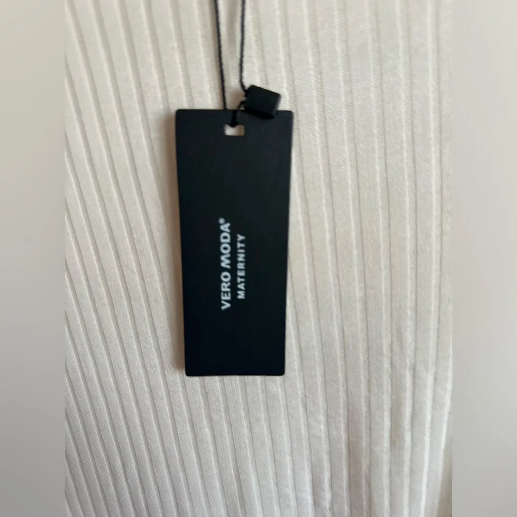 VERO MODA MATERNITY  Cream Ribbed Women's Top - Image 7