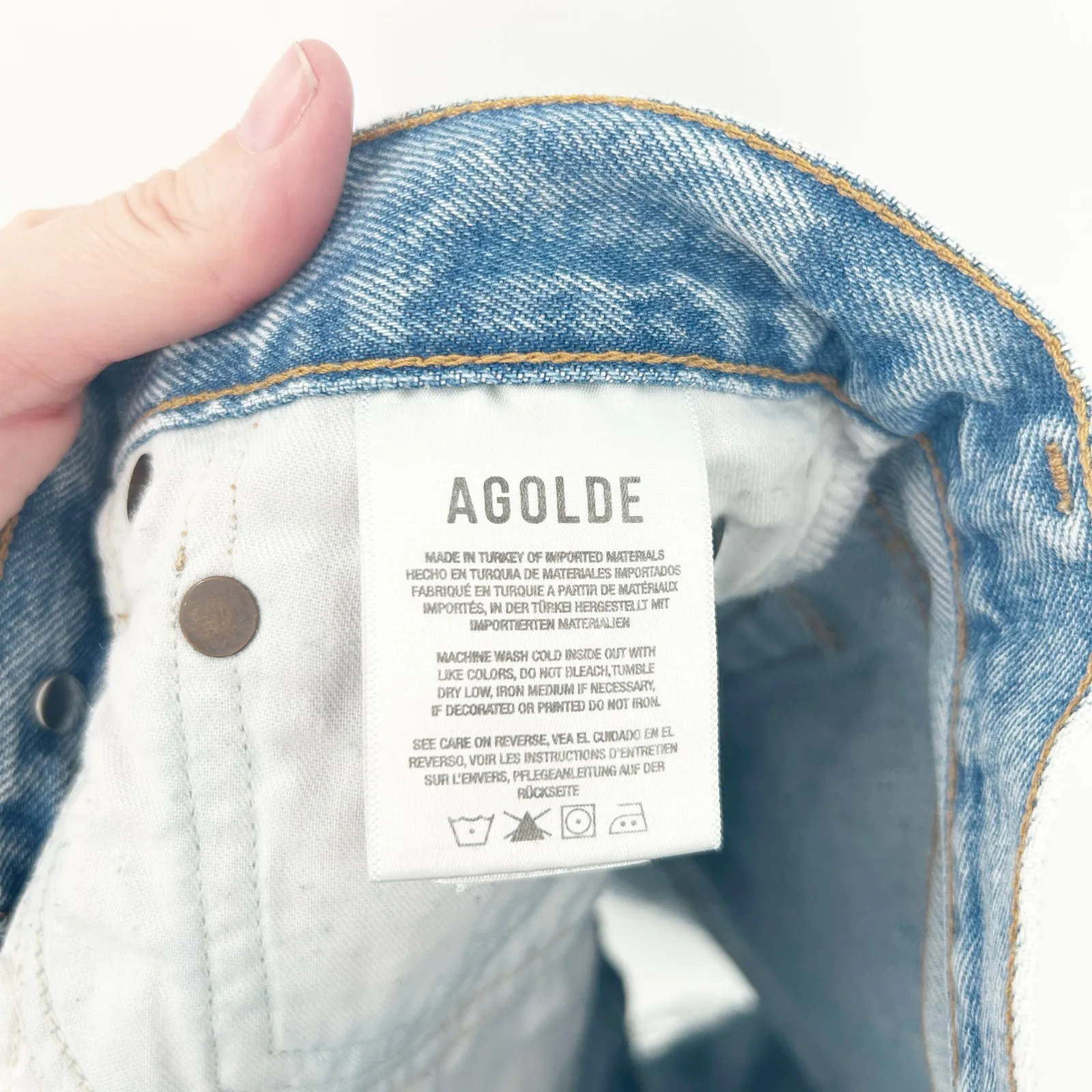 Agolde Womens Y2K Summer Parker Vintage Distressed Cut Off Denim Short‎ Size 25 - Image 6