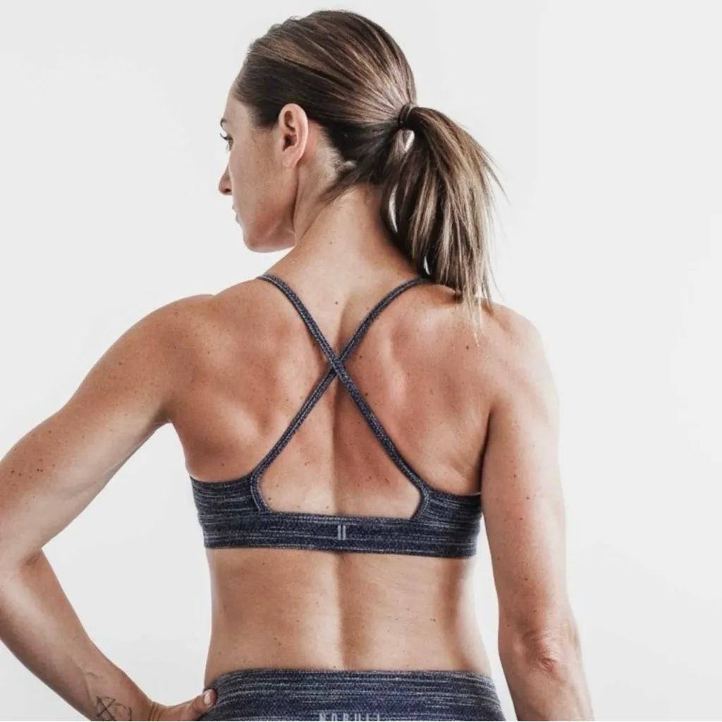 NOBULL High Neck Sports Bra Navy Marl Women’s Size XS - Image 8