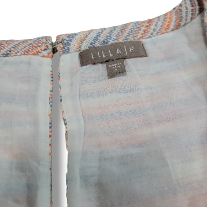 Lilla P Dress Size Small A-Line Dress Tweed Woven Knit Dress Sleeveless Colorful Multicolor Dress - Image 6