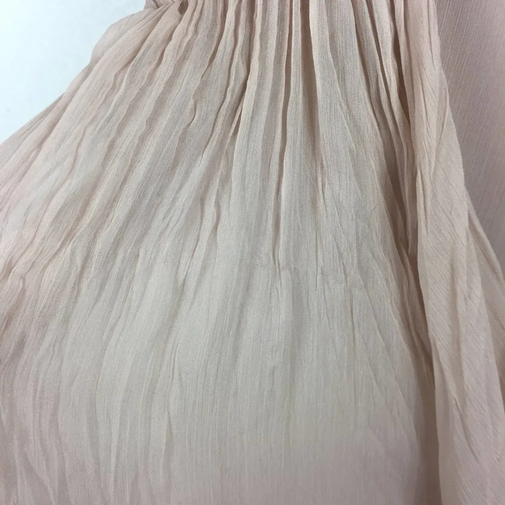 ASOS Design Bridesmaid Pink Blush Pinny Ruched Bodice Chiffon Maxi Dress Size 2 - Image 11