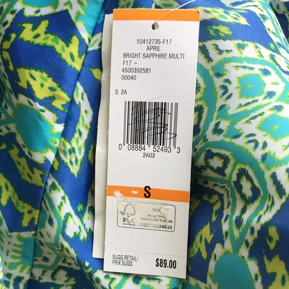 Jones New York Blue/Green Poncho sz S - Image 8