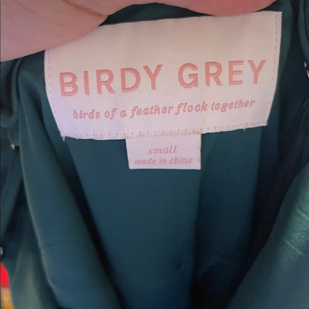 BIRDY GREY JAY DRESS SHINY SATIN EMERALD GREEN MAXI DRESS BRIDESMAIDS SMALL - Image 8