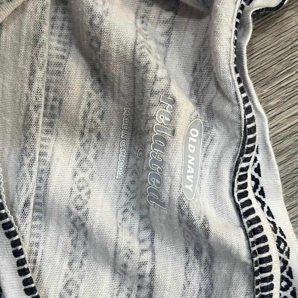 OLD NAVY Women Large Black & White Striped Top Short Sleeve T-Shirt Relaxed Fit - Image 2