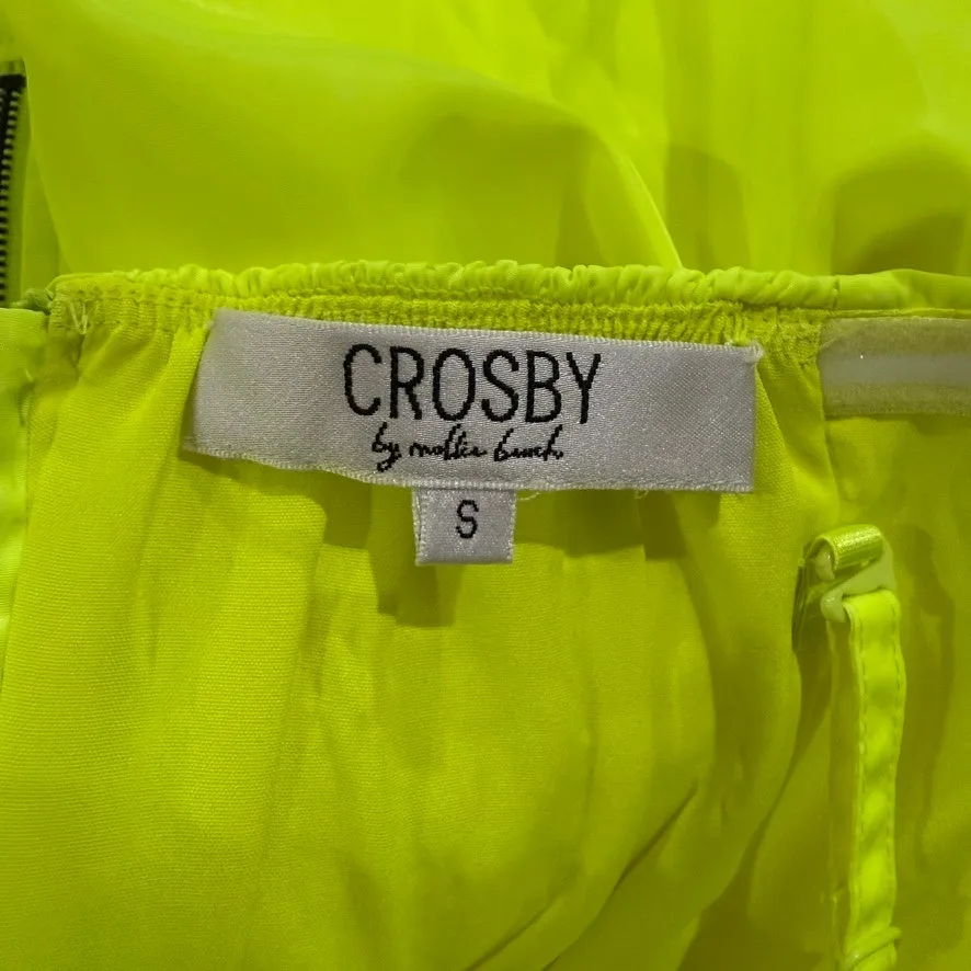 Crosby by‎ Mollie Burch Dabney Dress Small Yellow Strapless Party Cocktail - Image 6