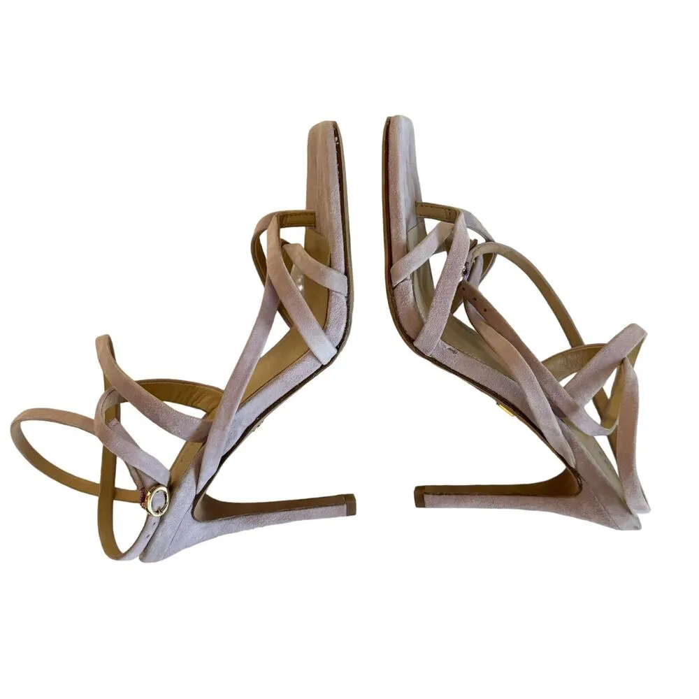 Veronica Beard Abriella Suede Strappy Ankle Wrap Thong Sandals in Lavender Sz 6 - Image 4