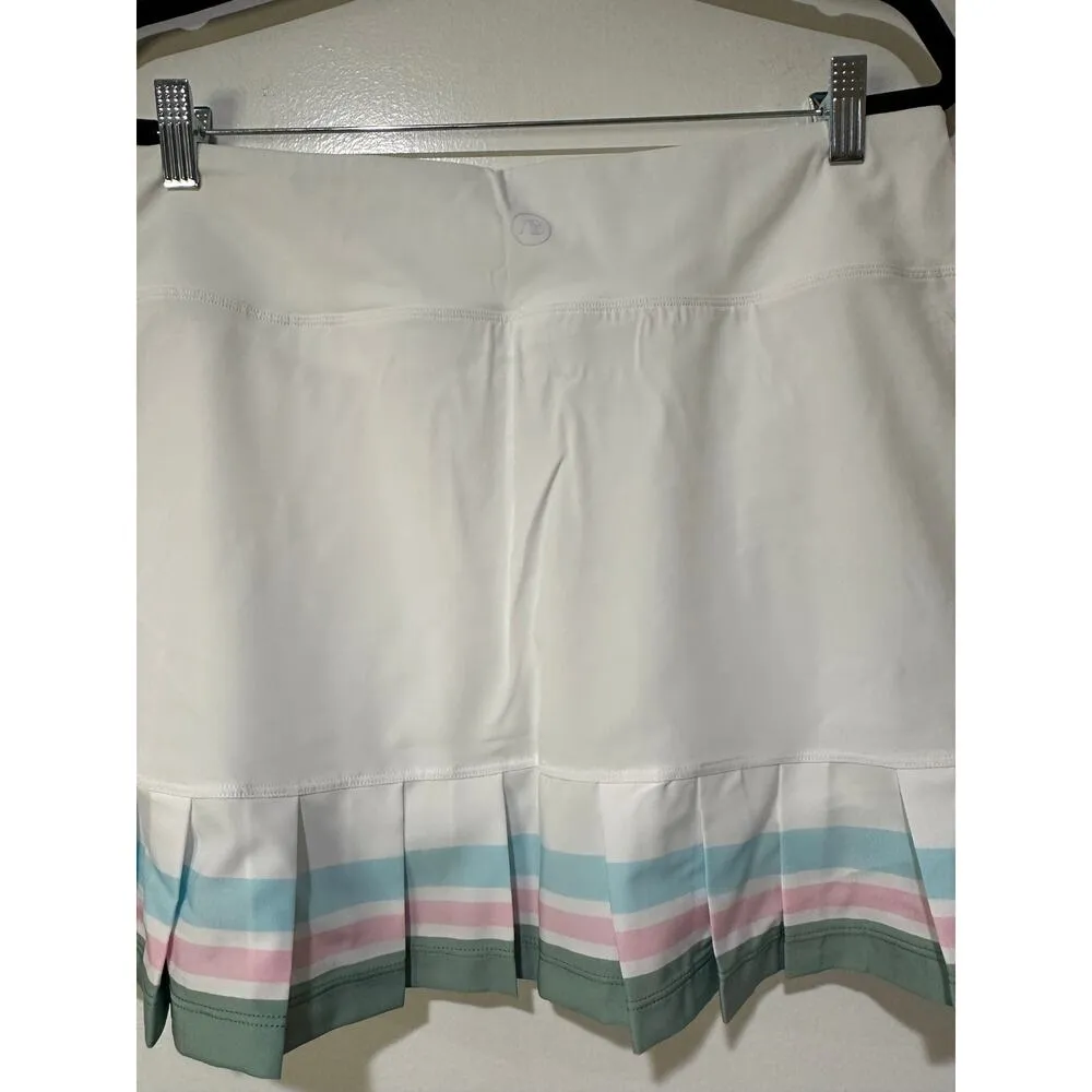 Addison Bay Court Skort White Multi Stripes Size XL NWT White Pickleball Skirt - Image 10