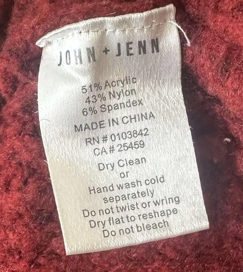 John + Jenn Burgundy Knit Sweater - Size: Small - Image 3
