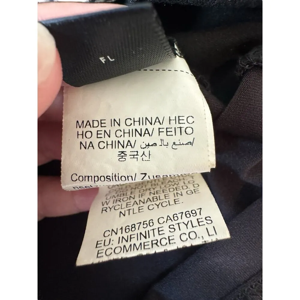 SHEIN Women’s Colorblock Faux Leather Patch T-Shirt Dress XL Black Short Sleeve - Image 6