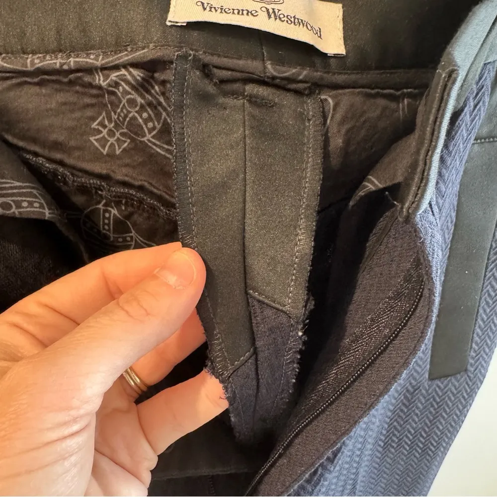 Vivienne Westwood Navy Wool Ray Trousers Size EU44 **Altered** - Image 10