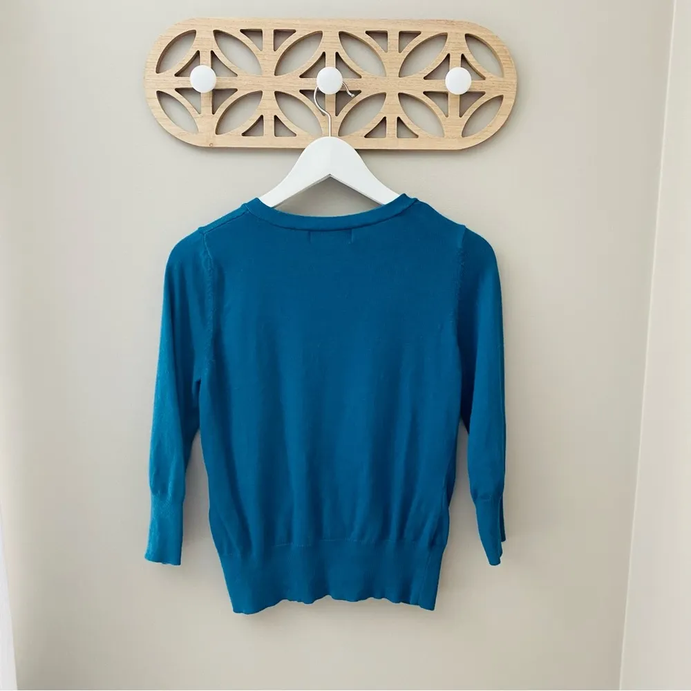 Mossimo Supply Co. Button Up Cardigan Blue/Green Sz Medium - Image 6