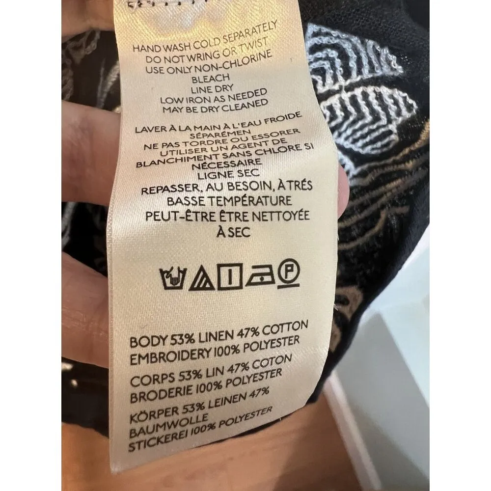 Pilcro Anthropologie Tavi Blouse The Tank Edition Large Embroidered Linen Cotton - Image 10